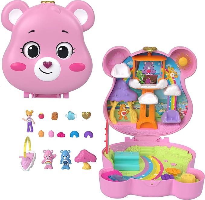 🌈 Polly Pocket x Care Bears – Care-a-Lot Compact Playset